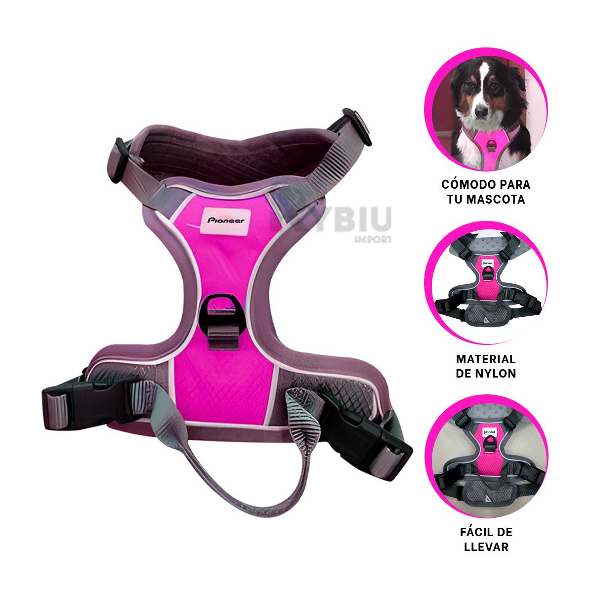 RYBIU IMPORT - Pechera de Perritos Moderna Fucsia Y+Banderitas Adhesivas