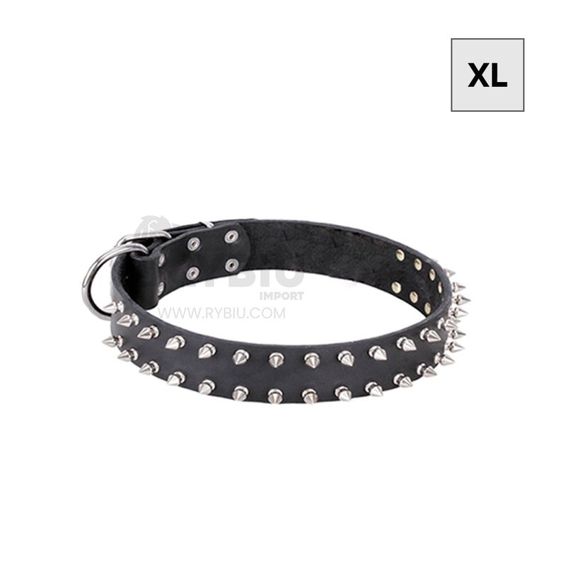 GENERICO - Collar con Diseño de Puas para Mascotas Color Negro Talla XL