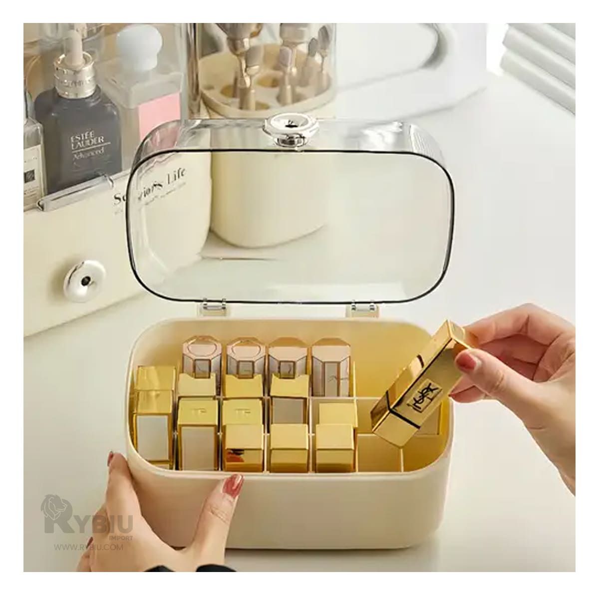 GENERICO - Caja Multifuncional Comoda de Tono Beige Y+Papel de Regalo