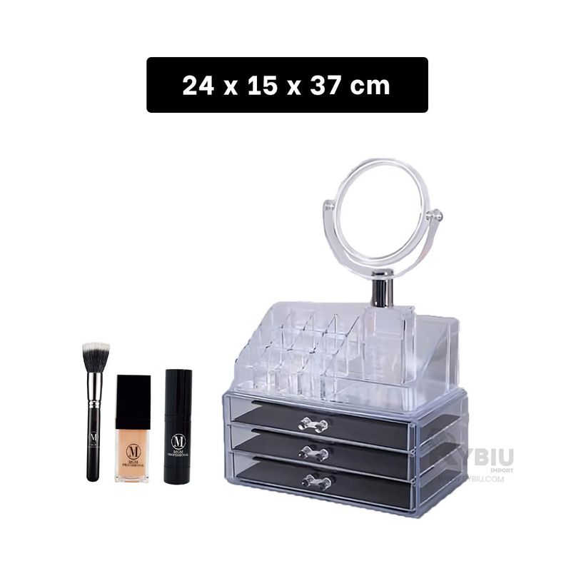 GENERICO - Baul con Cajones Transparente Y+Regalo Ligas para Peinar