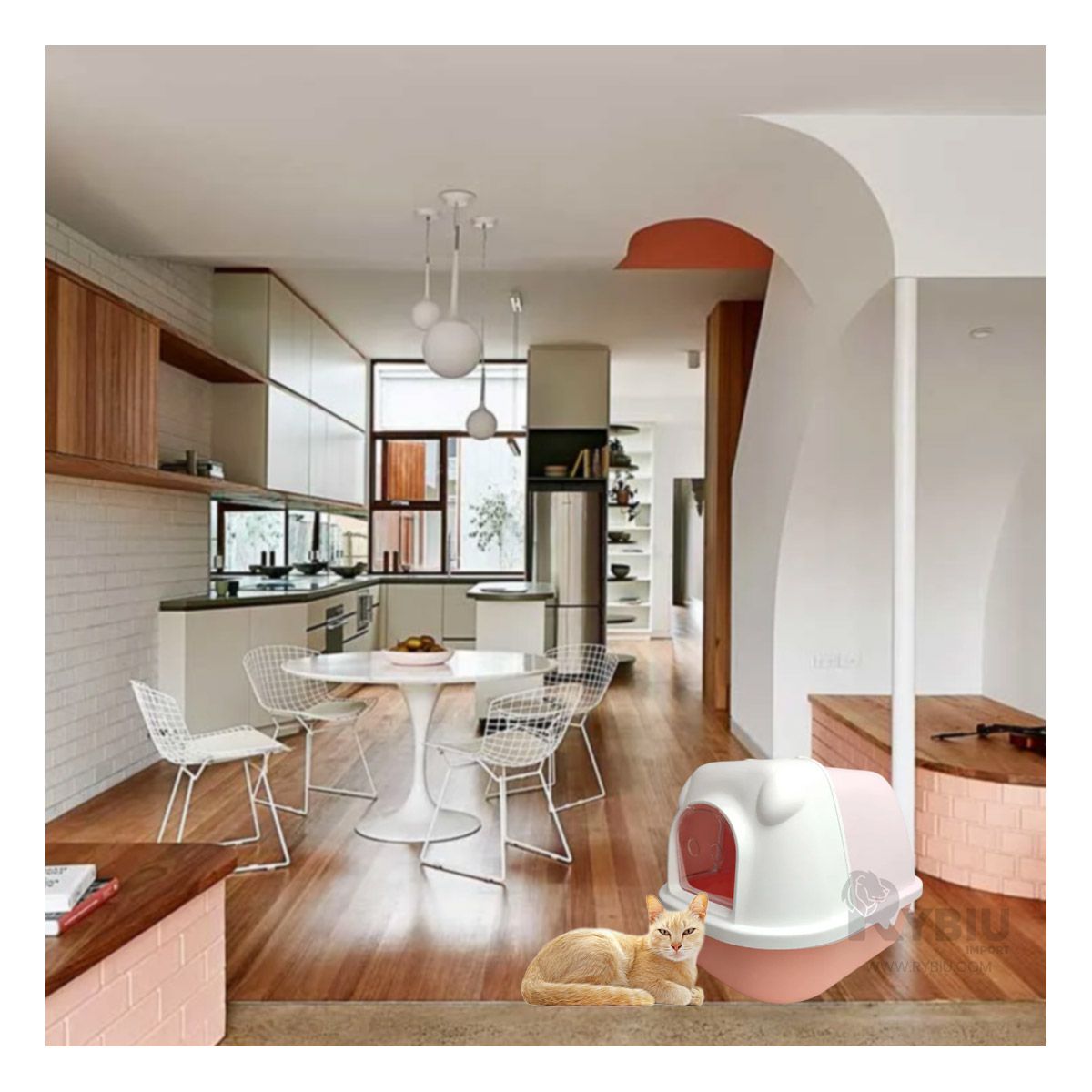 RYBIU IMPORT - Arenero con Cubierta en Rosado y Naranja Y+Regalo Agendita