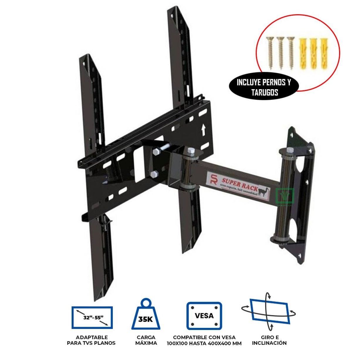 SUPER RACK - Rack Giratorio Super Rack de 32 a 55 Un Brazo