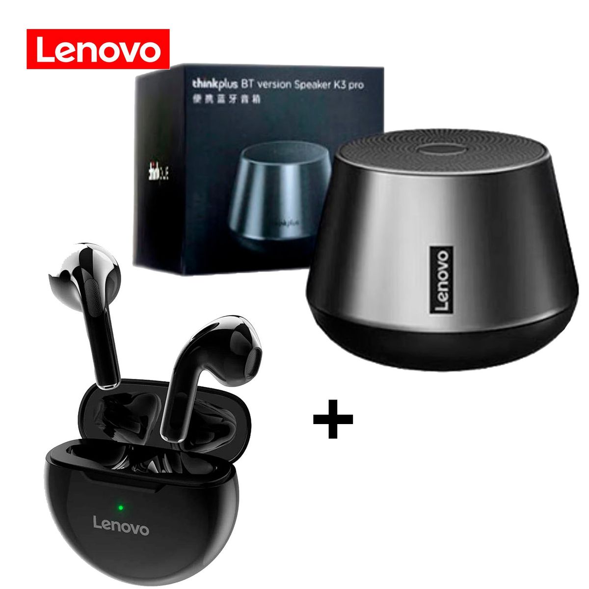 LENOVO - Combo Lenovo K3 Pro + Audífonos Inalámbricos HT38 Negro BT 5.0