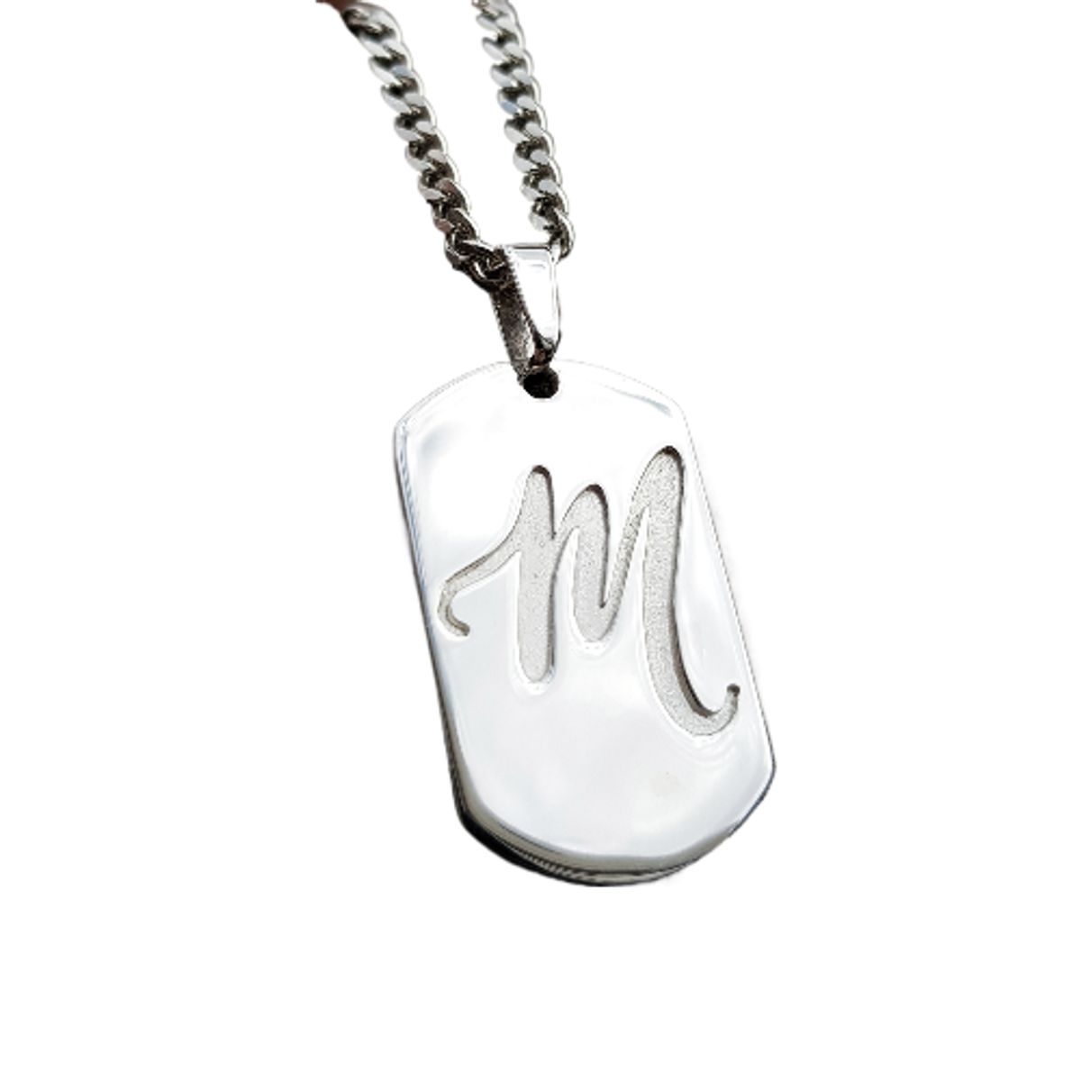 LUYA JOYERÍA - Collar placa militar con inicial