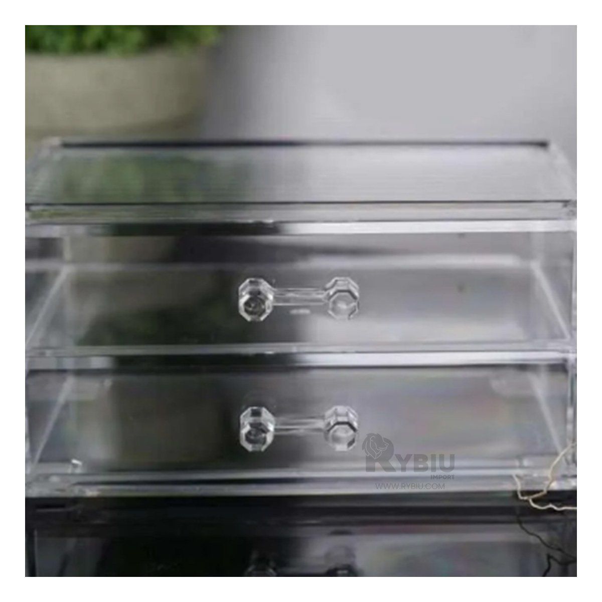 GENERICO - Cofre Diseño de 2 Cajones Transparente Y+Post-it Adhesivos