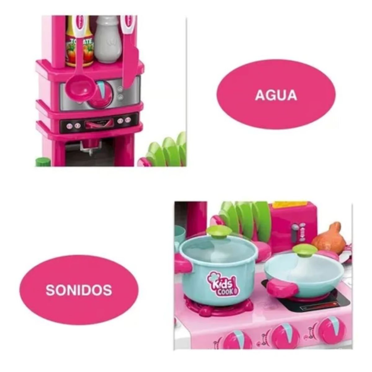 GENERICO - Set De Cocina Little Magic Chef Rosado