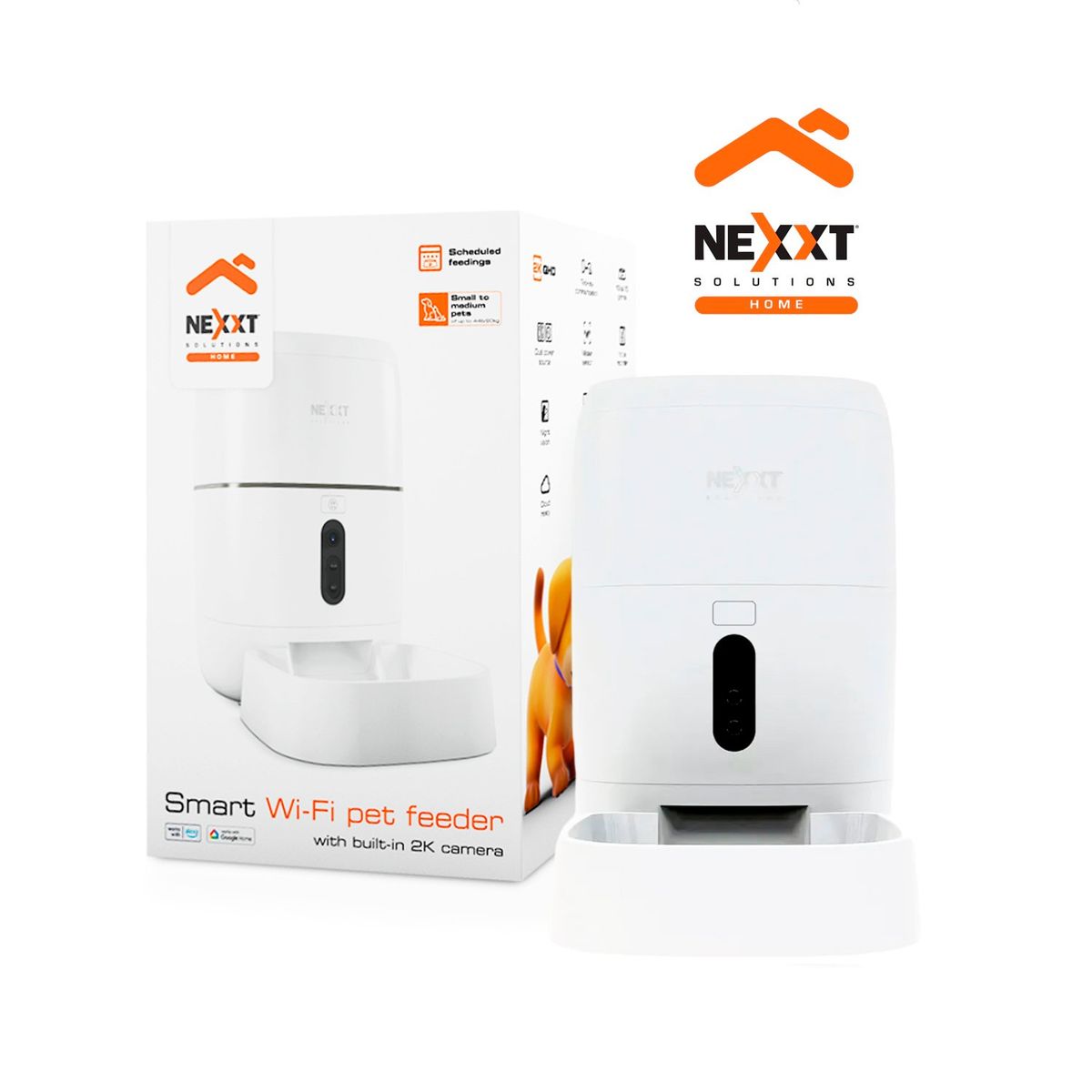 NEXXT SOLUTIONS - Dispensador dealimento para mascotas Nexxt NHA-P610 cámara2K