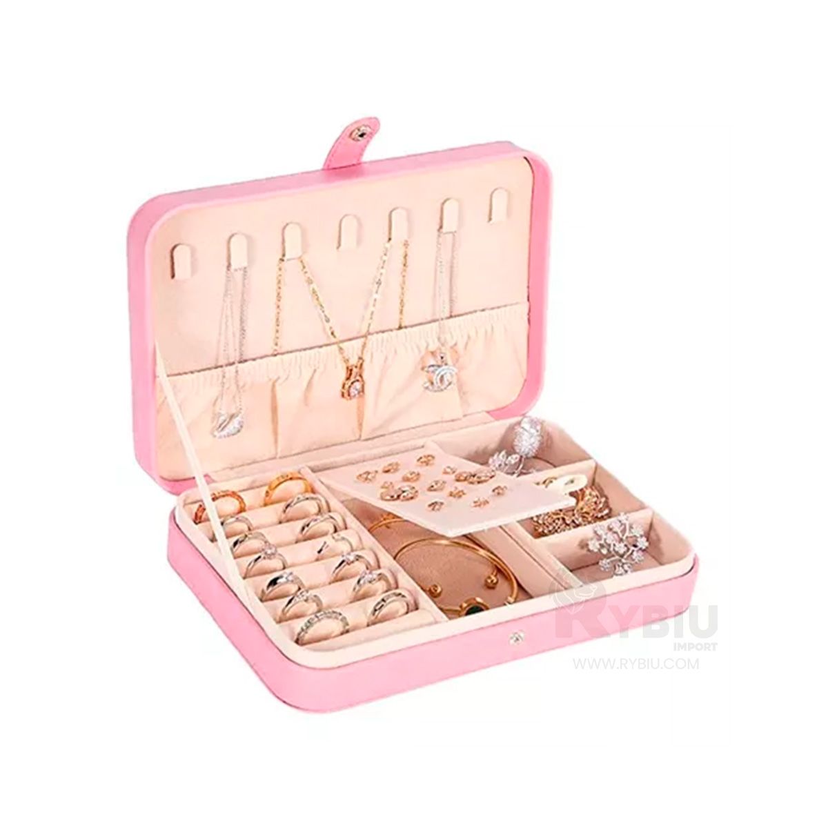 GENERICO - Joyero Clasificador de Cuero en Rosado Y+Regalo Stickers