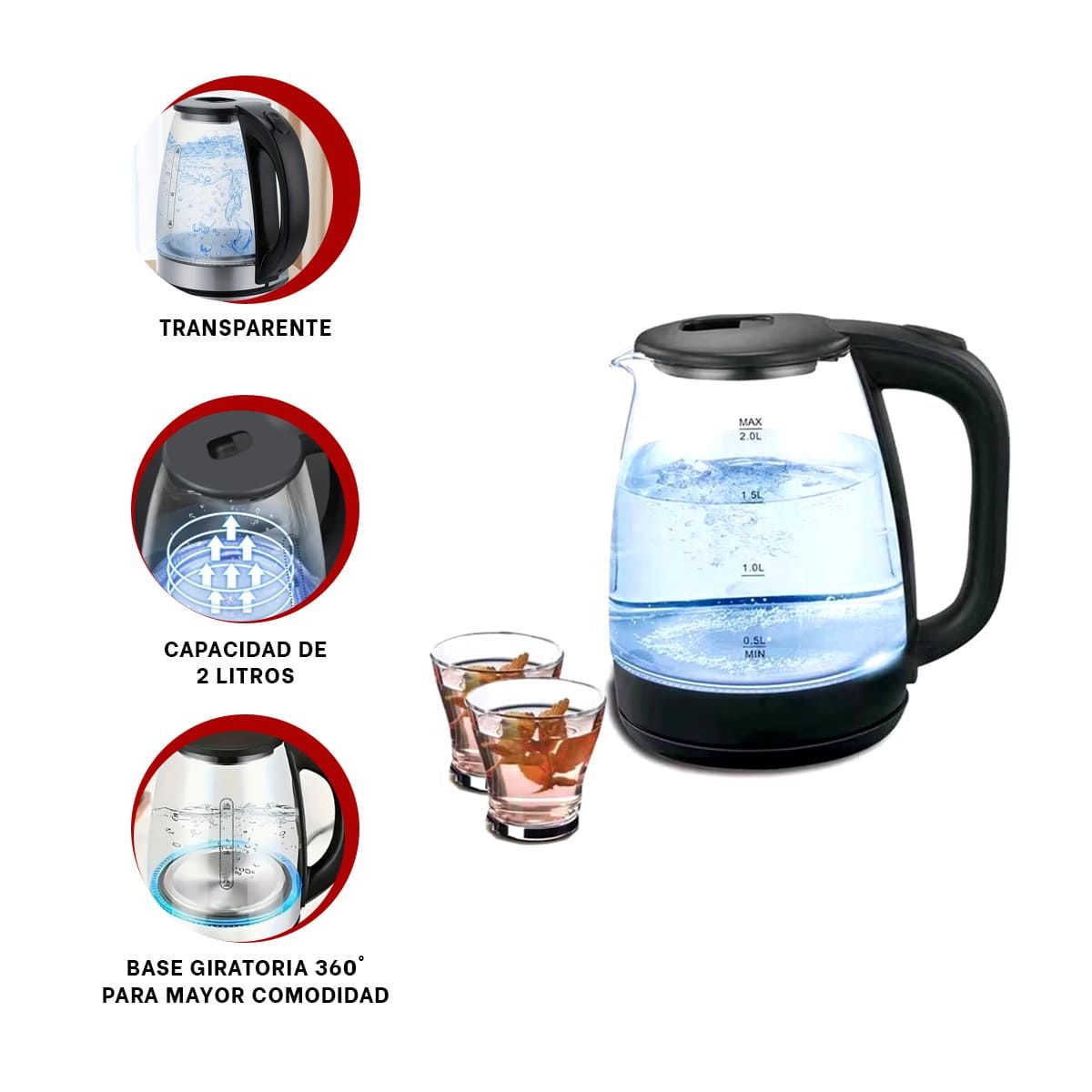 RYBIU IMPORT - Calentador de Agua Transparente Y+Post-it Adhesivos.