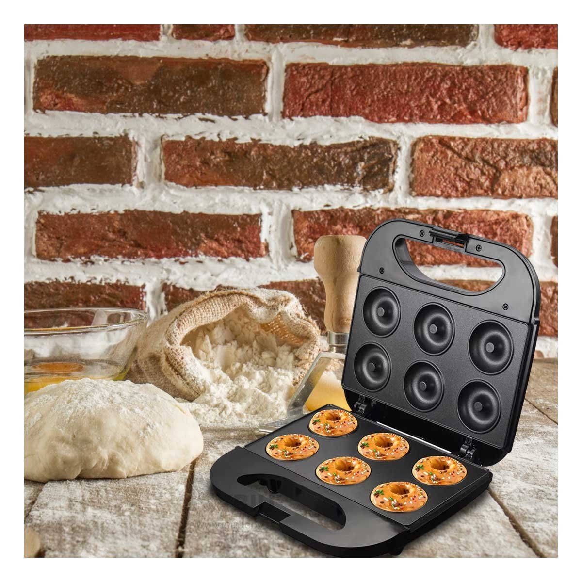 RYBIU IMPORT - Maquina Multifuncional de 6 Donas en Color Negro.