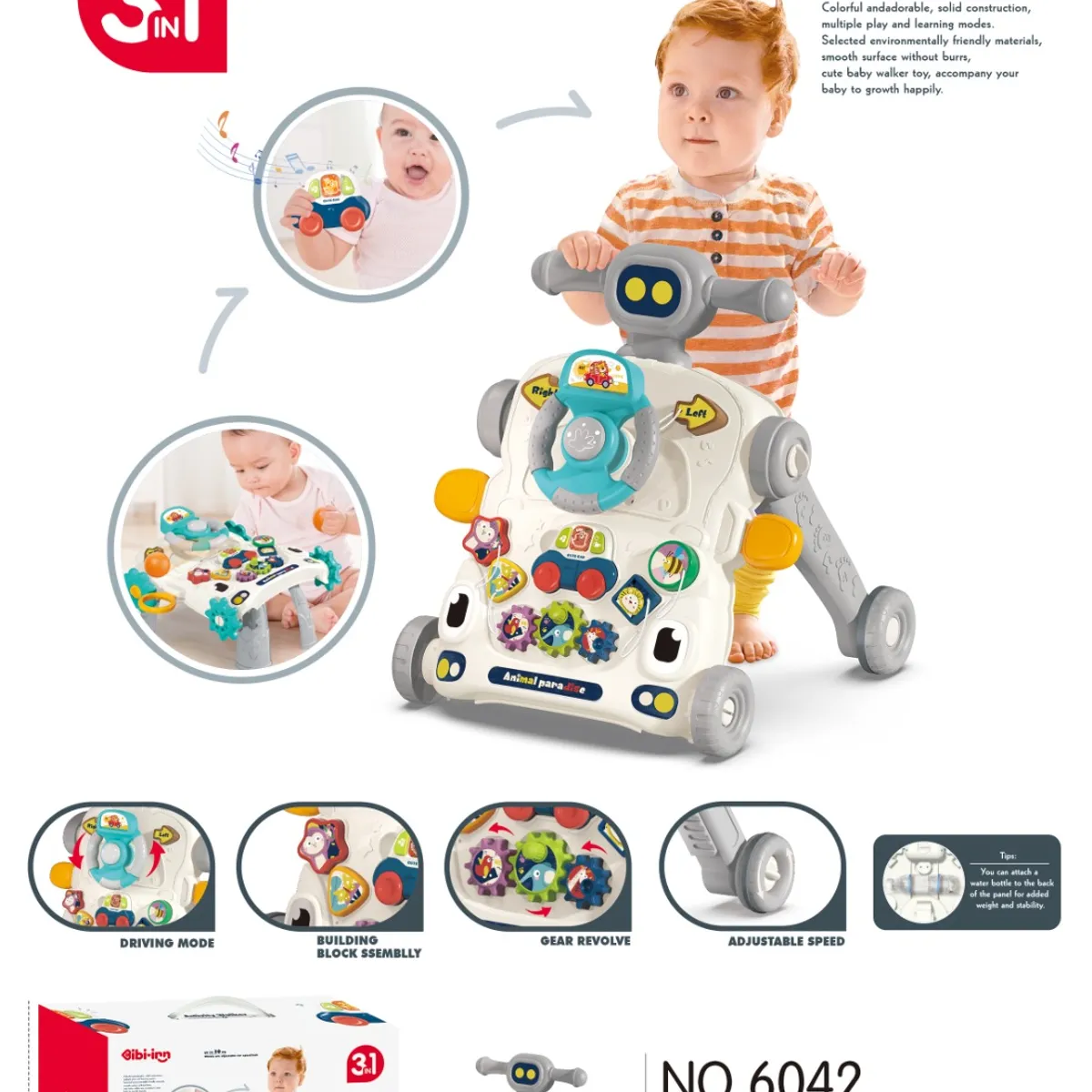 GENERICO - Andador 5 en 1 Con Luces Y Sonido Color