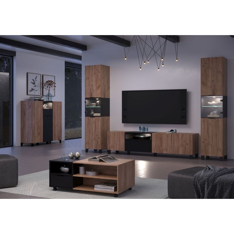 TU MESITA - Mesa de Centro con ruedas Beatriz color NegroMarrón TU MESITA