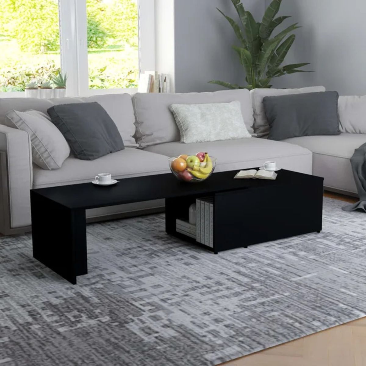 TU MESITA - Mesa de Centro Expandible Lucero Color Negro TU MESITA