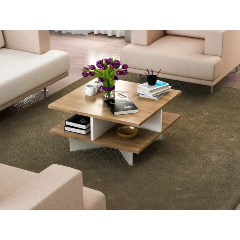 TU MESITA - Mesa de Centro Moderna Andaluz color BlancoMarrón TU MESITA