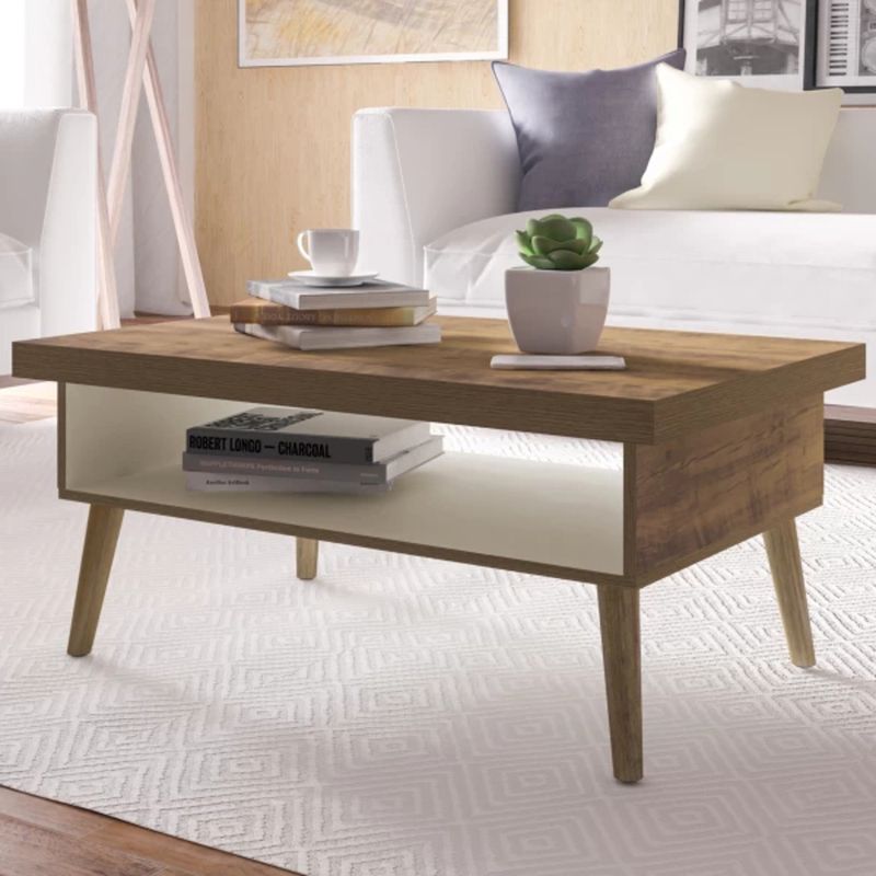 TU MESITA - Mesa de Centro Lukas color MarrónBlanco TU MESITA