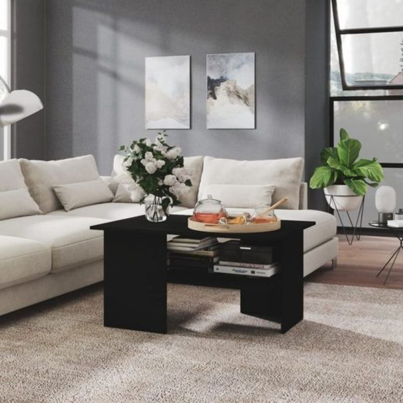 TU MESITA - Mesa de Centro Minimalista Cristel Negro TU MESITA