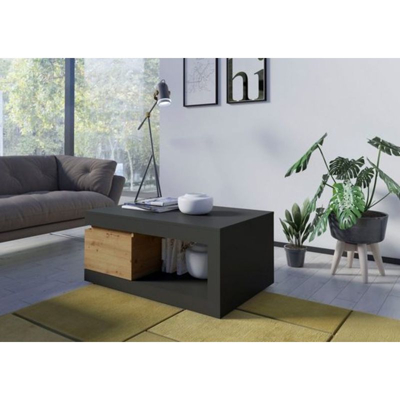 TU MESITA - Mesa de Centro Moderna Daila Negro 110cm TU MESITA