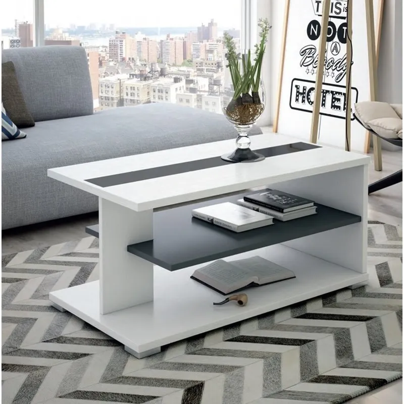 TU MESITA - Mesa de Centro Moderna Naty color BlancoNegro TU MESITA