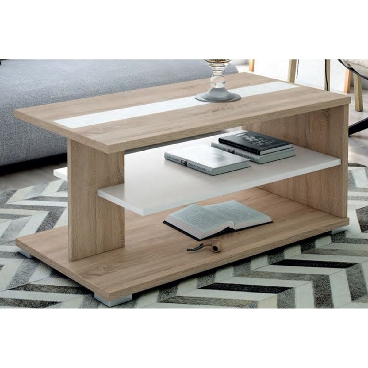 TU MESITA - Mesa de Centro Moderna Naty color MacadamiaBlanco TU MESITA