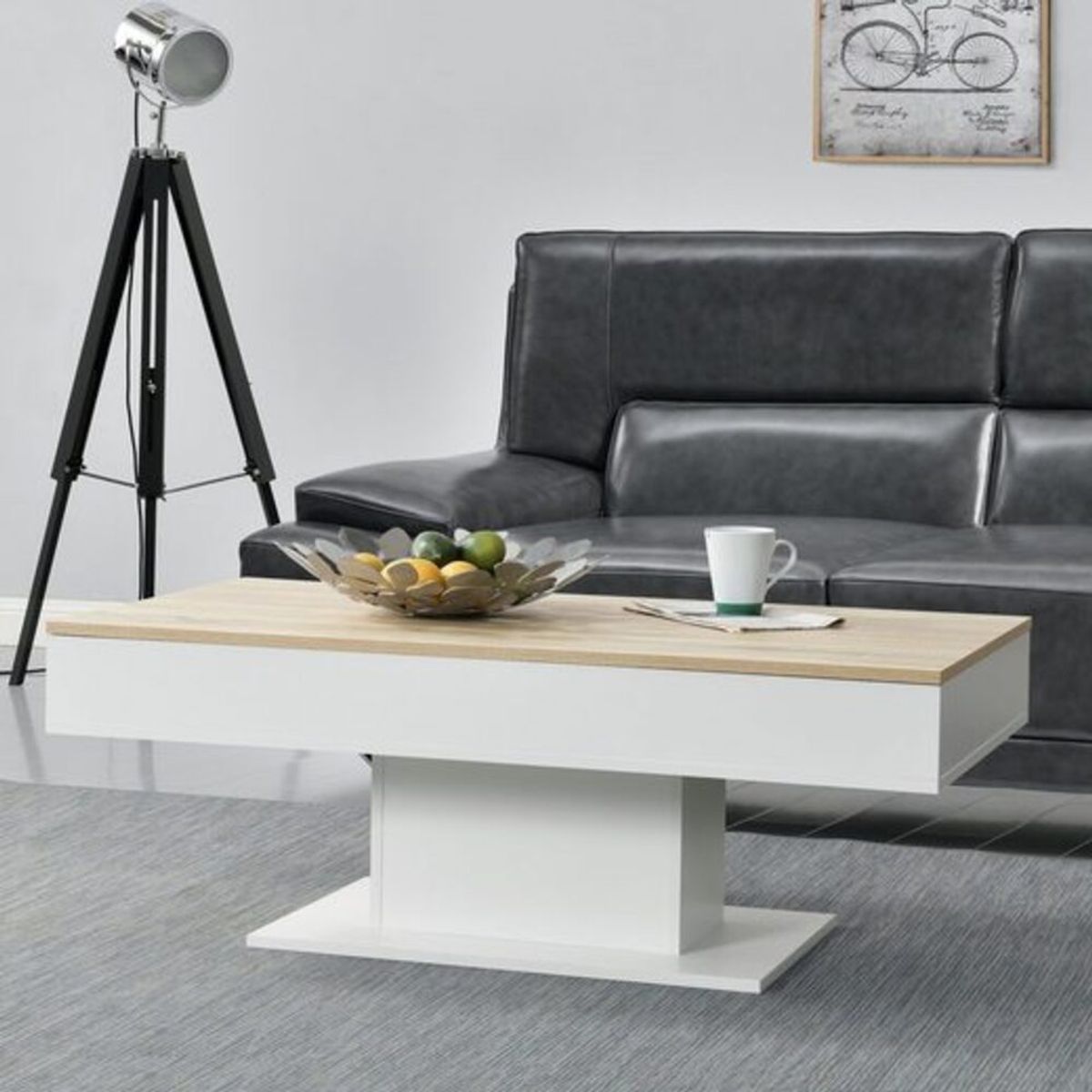 TU MESITA - Mesa de Centro Nasáu Blanco 2 Compatimientos