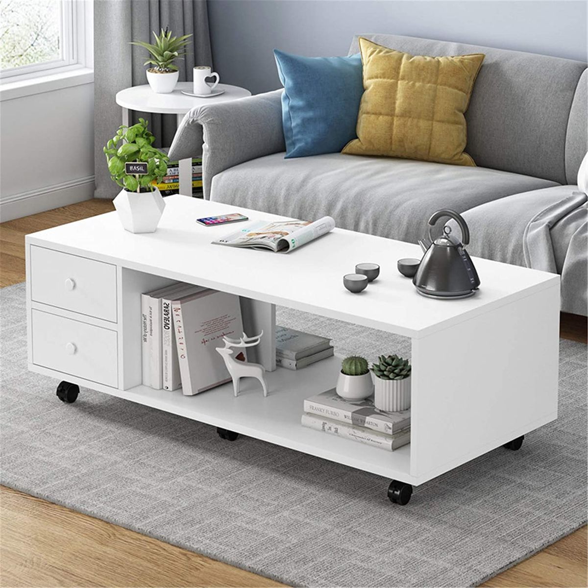 TU MESITA - Mesa de Centro Pamps Blanca 100cm TU MESITA