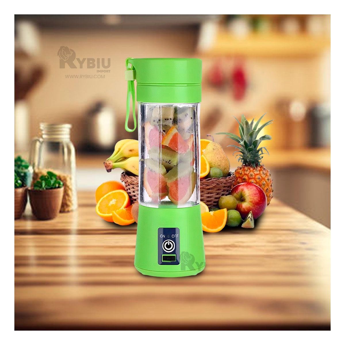 RYBIU IMPORT - Batidora Multiusos de Color Verde Y+Gift MiniAgenda