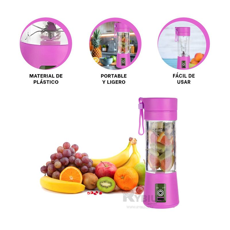 RYBIU IMPORT - Mezcladora Idonea para Jugos Lila Y+Banderitas Adhesivas