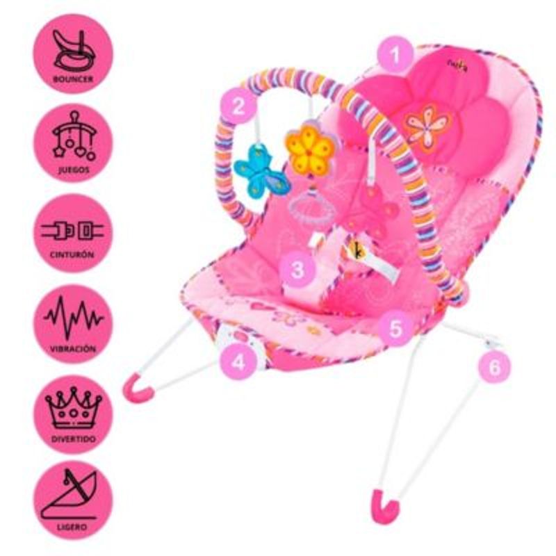 CUZKA - Bauncer Vibrador Musical Para Bebés «PRINCESS» Pink