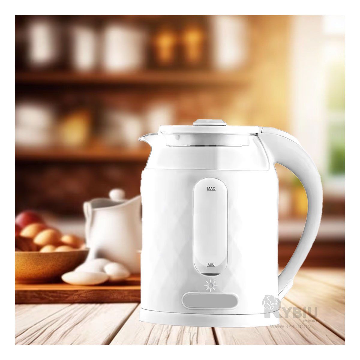 GENERICO - Tetera Automatica de 2L en Blanco Y+Gift Stickers