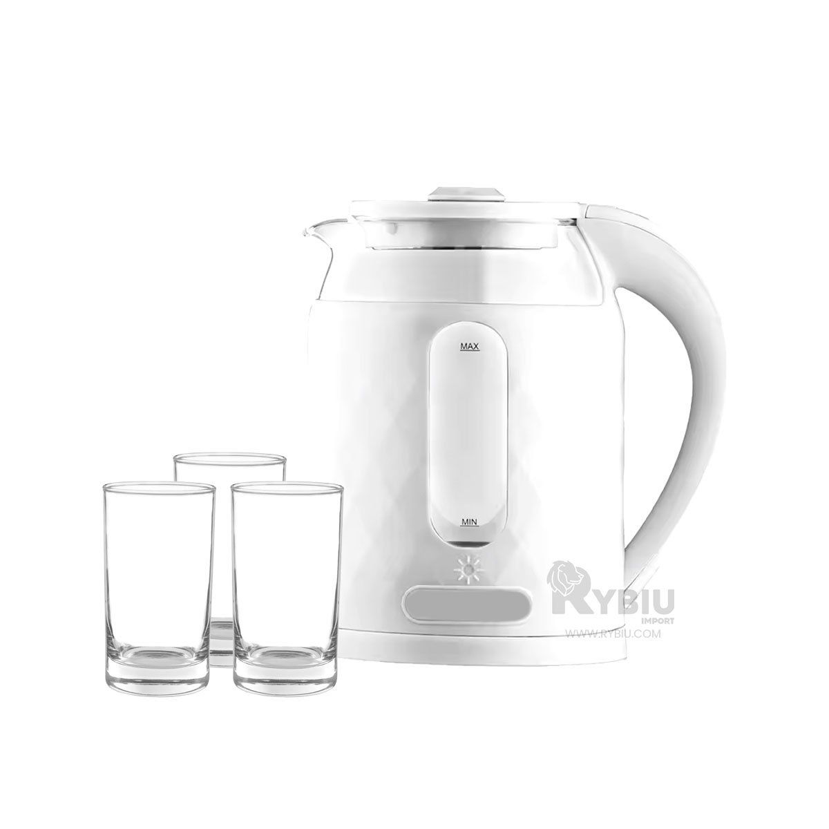 GENERICO - Calentador de Agua de 2L Blanco Y+Regalo Ligas para Peinar