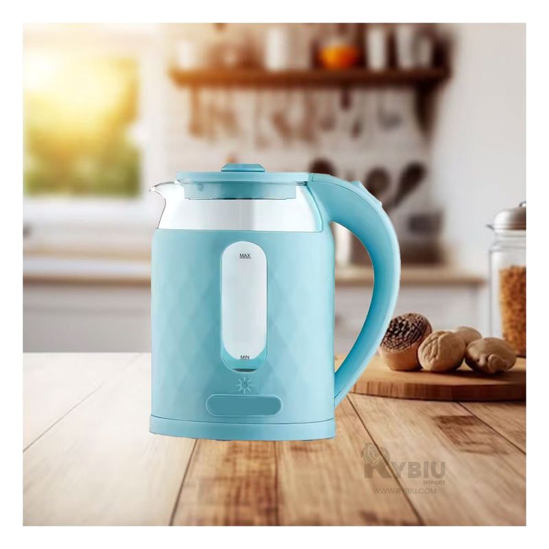 GENERICO - Hervidor Electrico de 2L en Celeste Y+Papel de Regalo