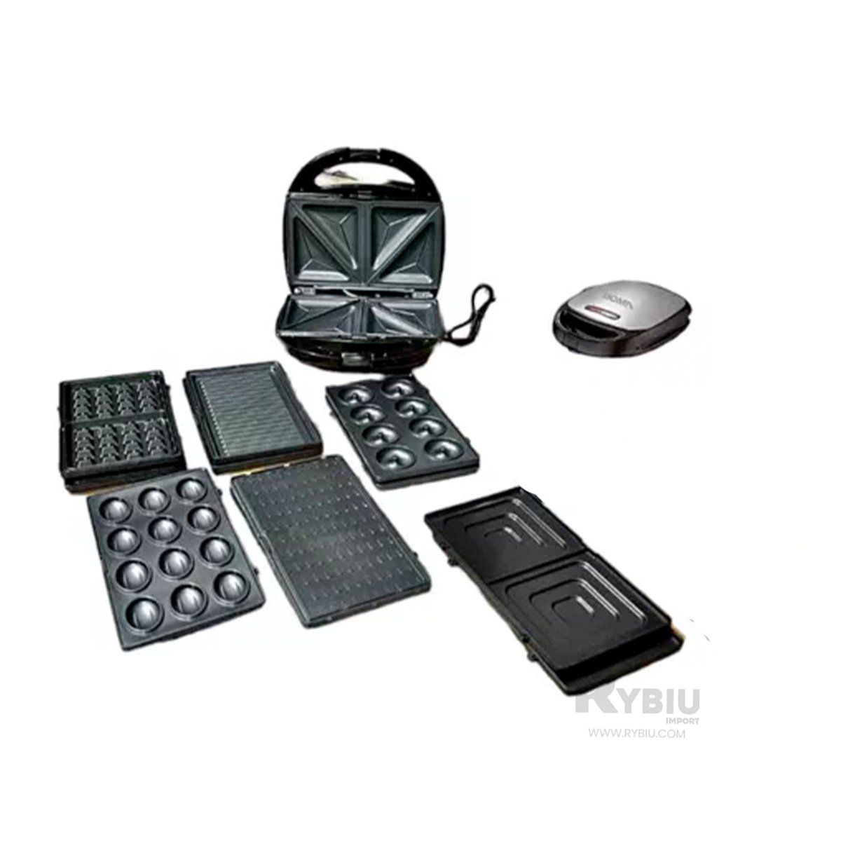 GENERICO - Sanguchera Moderna 6 en 1 en Color Negro Y+Post-it Adhesivos