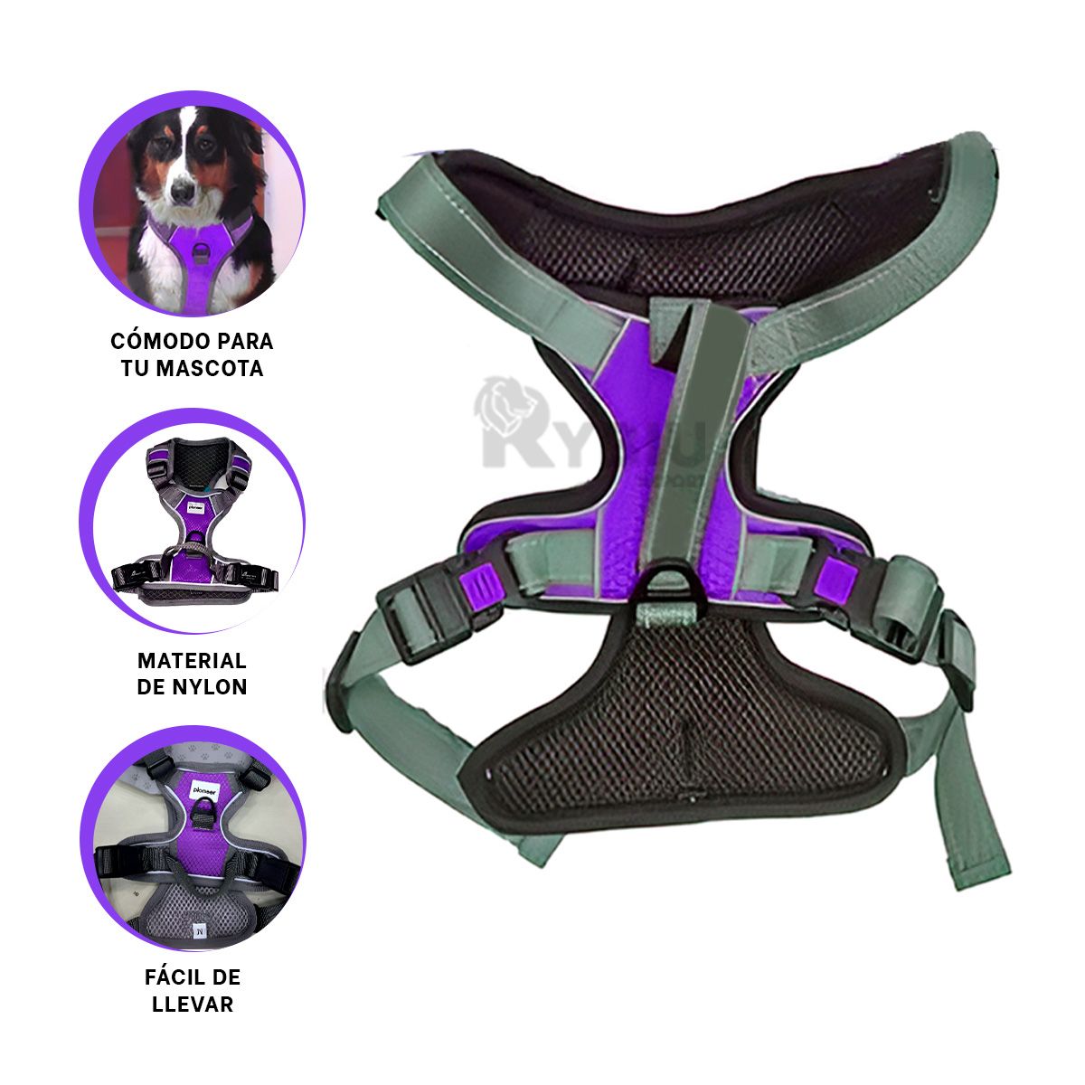 GENERICO - Arnes Seguro y Ligero Talla M Morado Y+Post-it Adhesivos