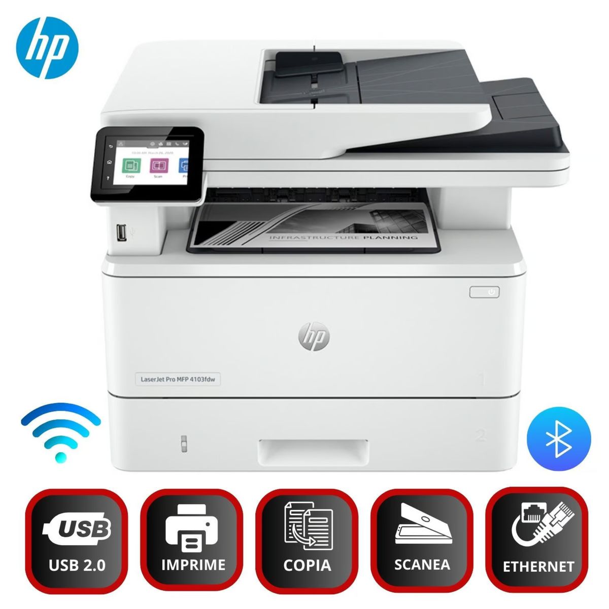 HP - Impresora Multifuncional HP LaserJet Pro MFP 4103fdw