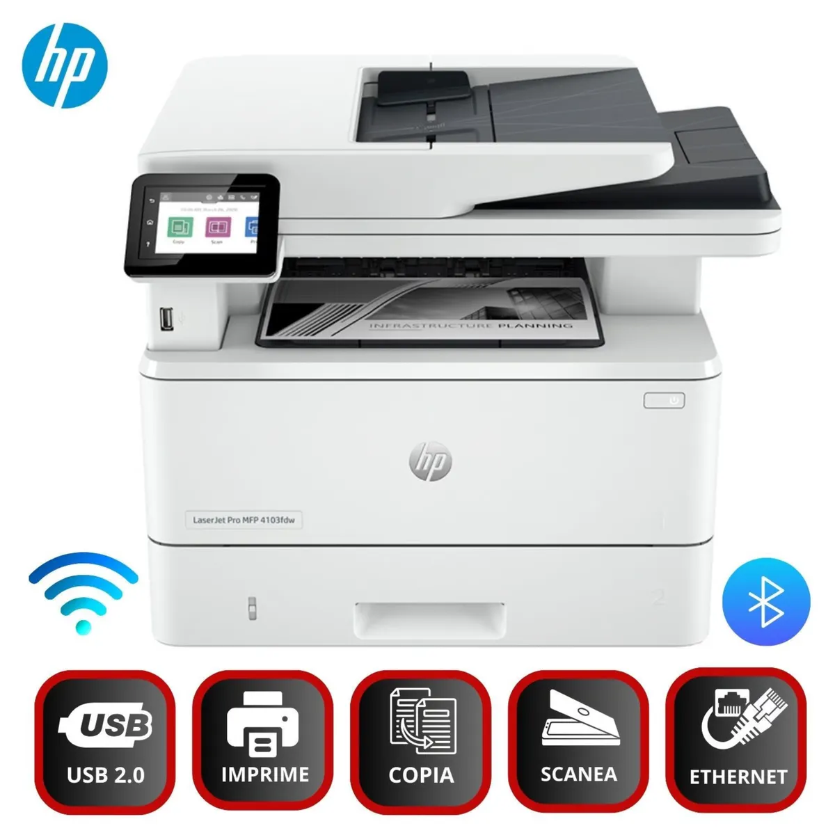 HP - Impresora Multifuncional HP LaserJet Pro MFP 4103fdw