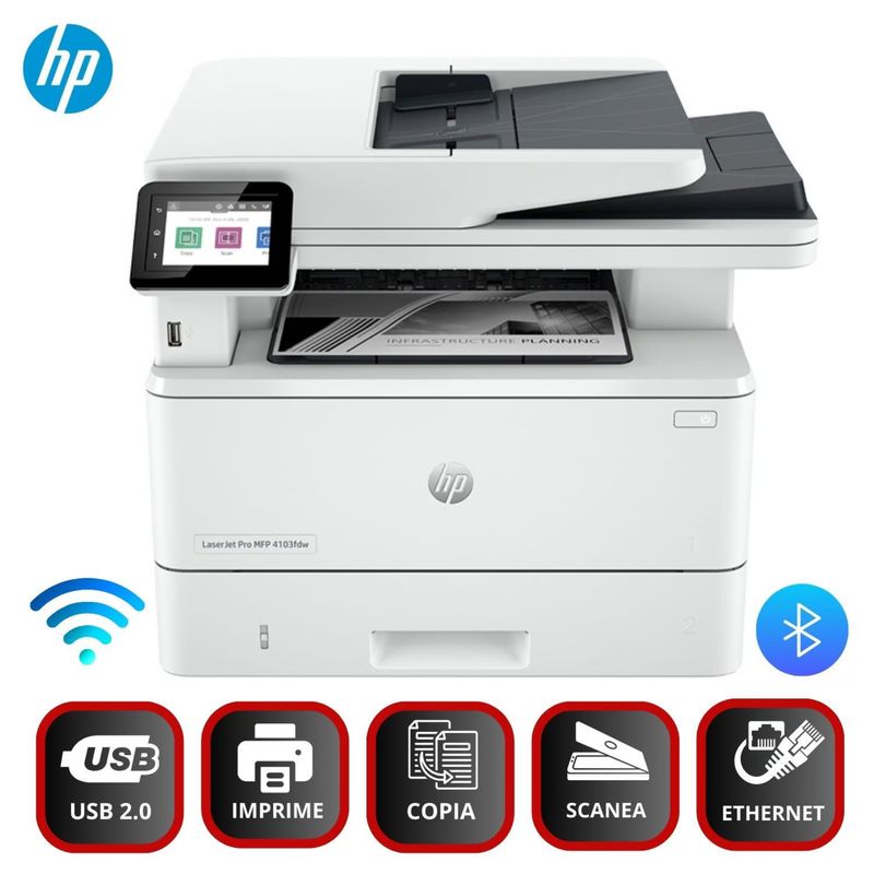 HP - Impresora Multifuncional HP LaserJet Pro MFP 4103fdw