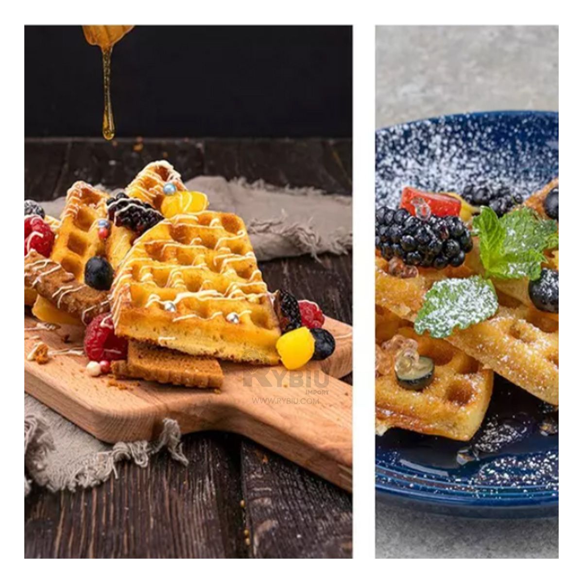 GENERICO - Waflera Electrica Doble para Waffles en Color Blanco