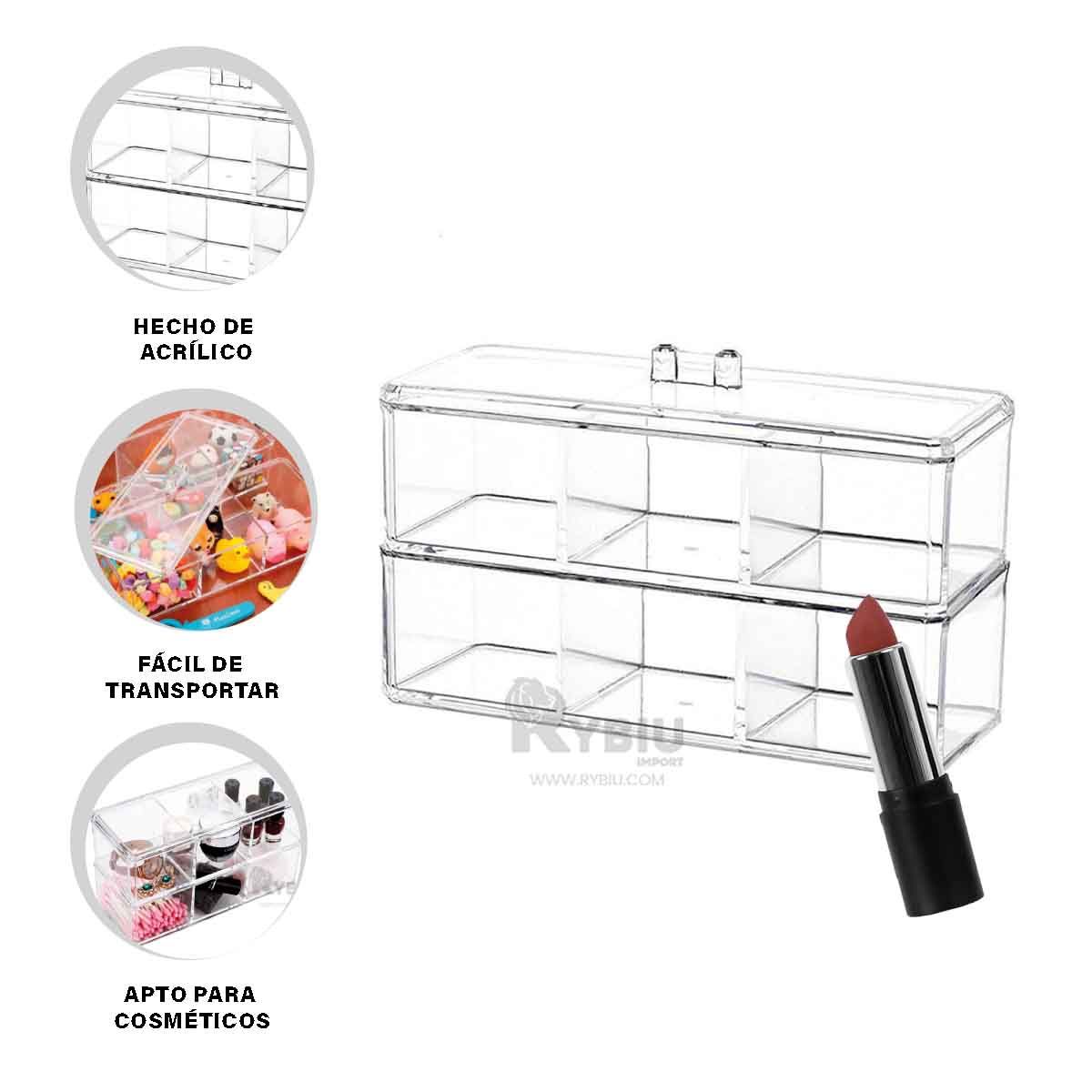 GENERICO - Organizador Acrílico de Dos Pisos Makeup Y+Regalo Agendita