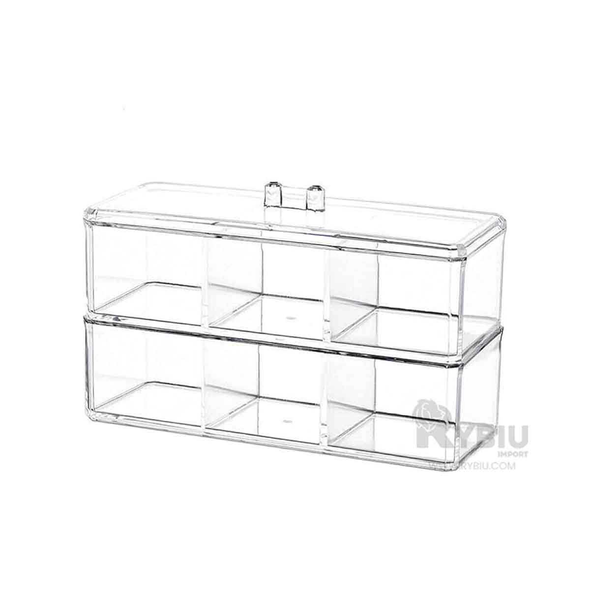 GENERICO - Organizador Acrílico de Dos Pisos Makeup Y+Regalo Agendita