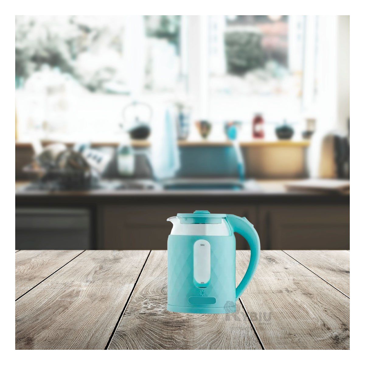 GENERICO - Tetera Electrica de 2L en Color Celeste Y+Gift MiniAgenda