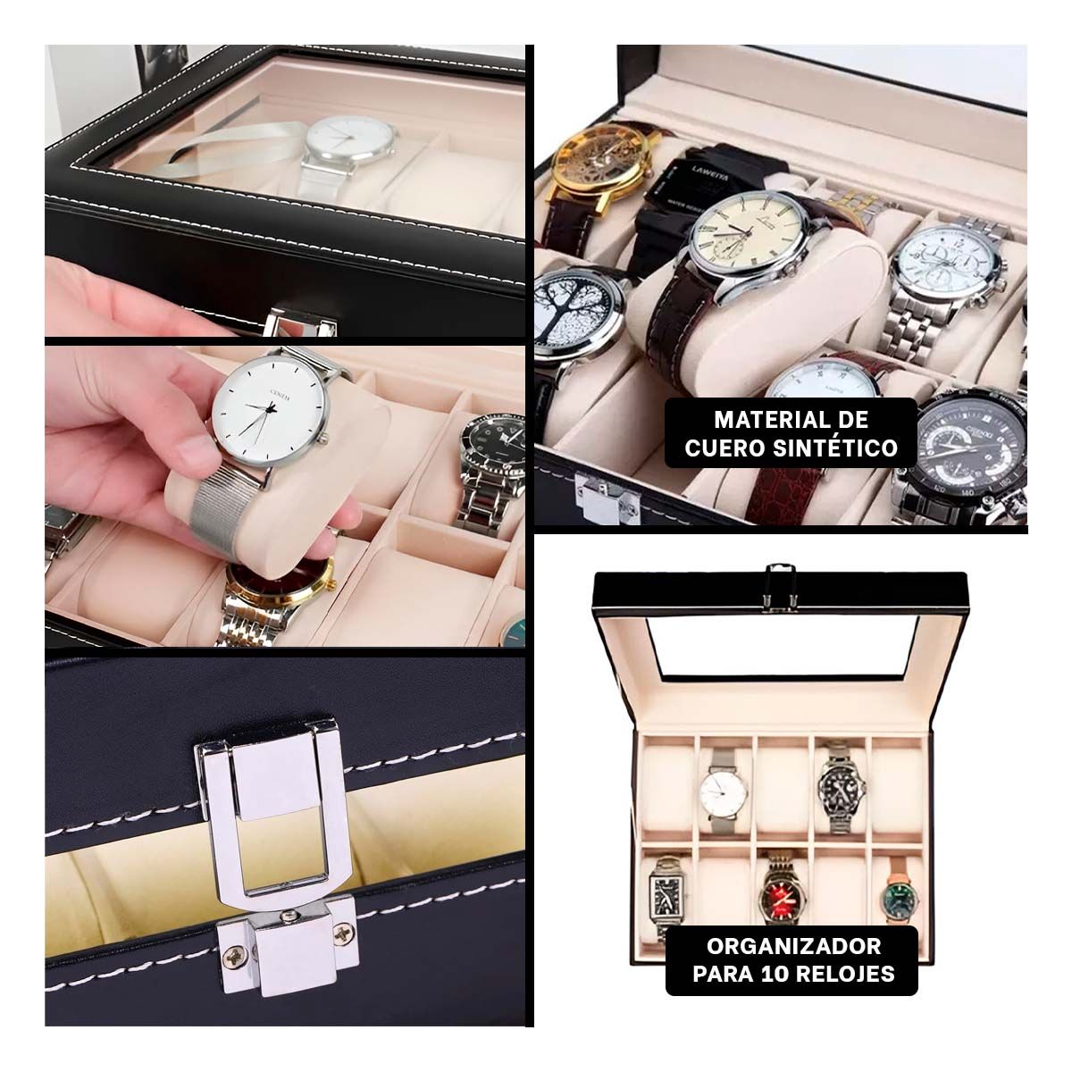 GENERICO - Organizador Duradero de Cuero Negro Y+Regalo Stickers