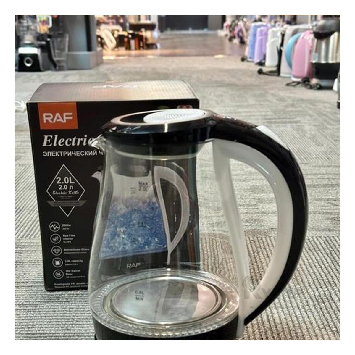 GENERICO - Hervidor Electrico de 2L en Negro Y+Papel de Regalo