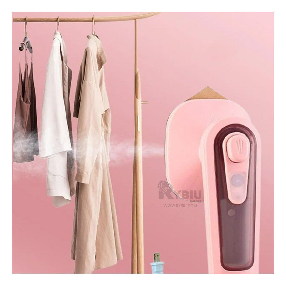 RYBIU IMPORT - Plancha Funcional Portable en Rosado Y+Regalo Agendita