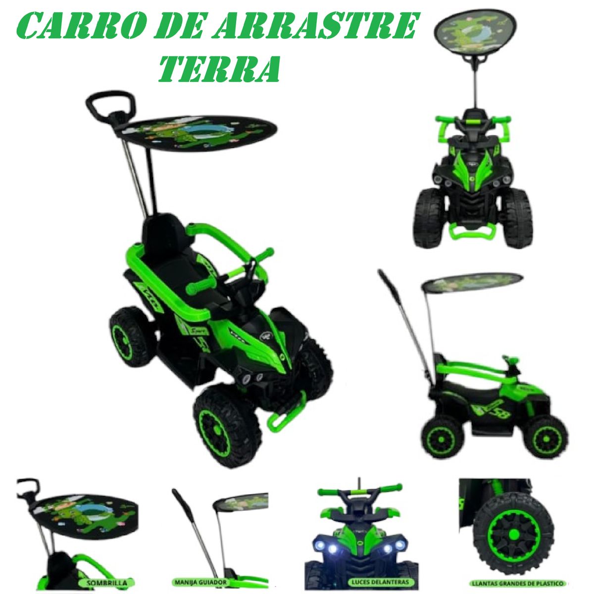 GENERICO - Nuevo Carrito de Arrastre Terra Bluetooth -Verde