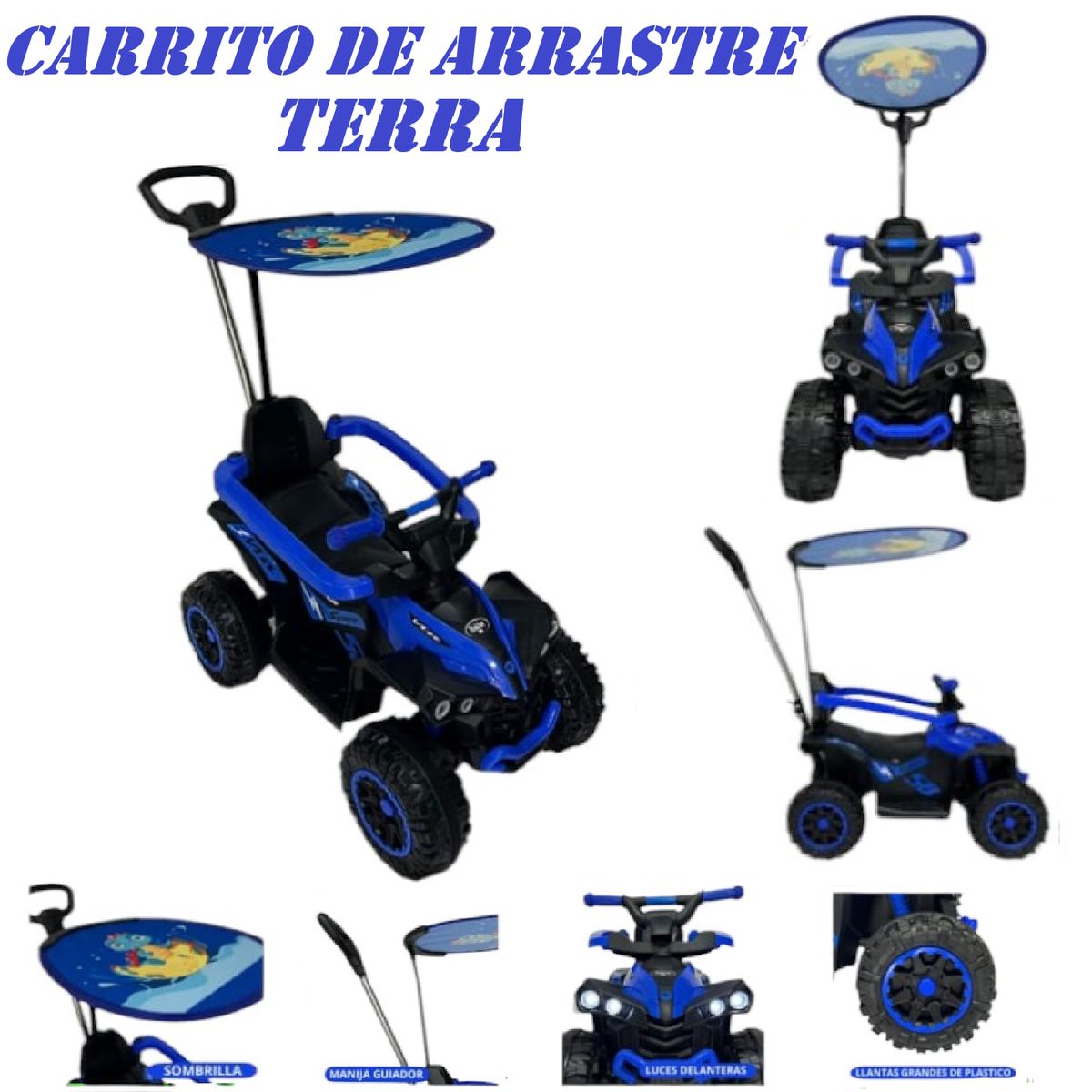 GENERICO - Nuevo Carrito de Arrastre Terra Bluetooth -Azul