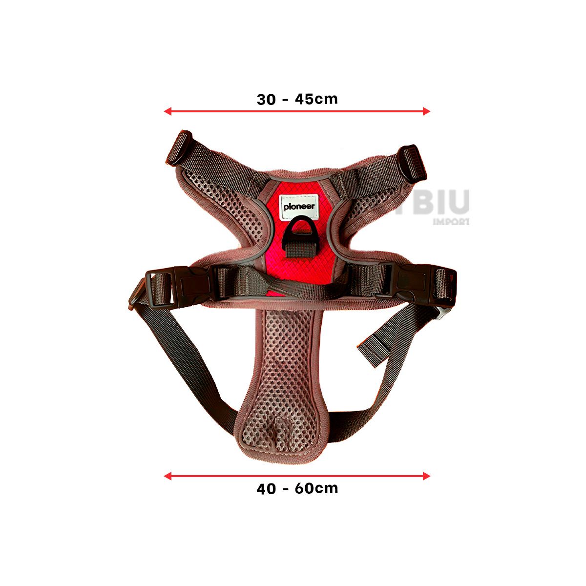 RYBIU IMPORT - Arnes Adaptable de Perros Juguetones Rojo Y+Regalo Stickers