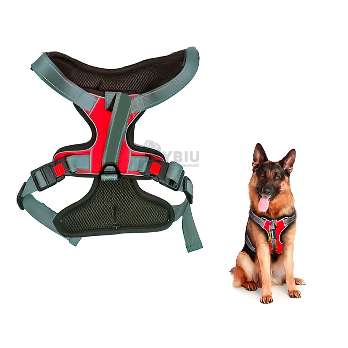 RYBIU IMPORT - Arnes Adaptable de Perros Juguetones Rojo Y+Regalo Stickers