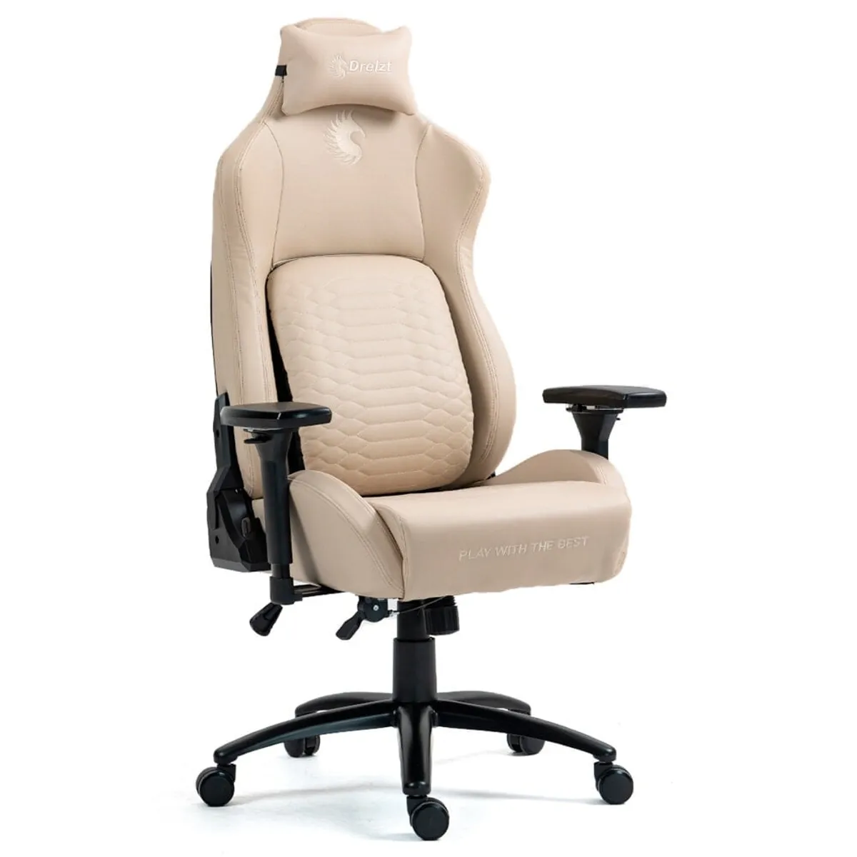 DREIZT - Silla Gamer Dreizt Titan Series Beige Premium Almohadilla Inteligente