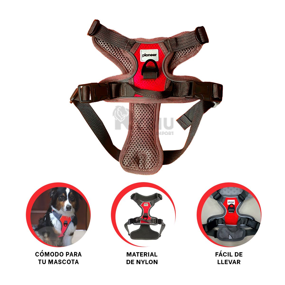 RYBIU IMPORT - Correa Moderna para Perros en Rojo Y+Ligas de Regalo