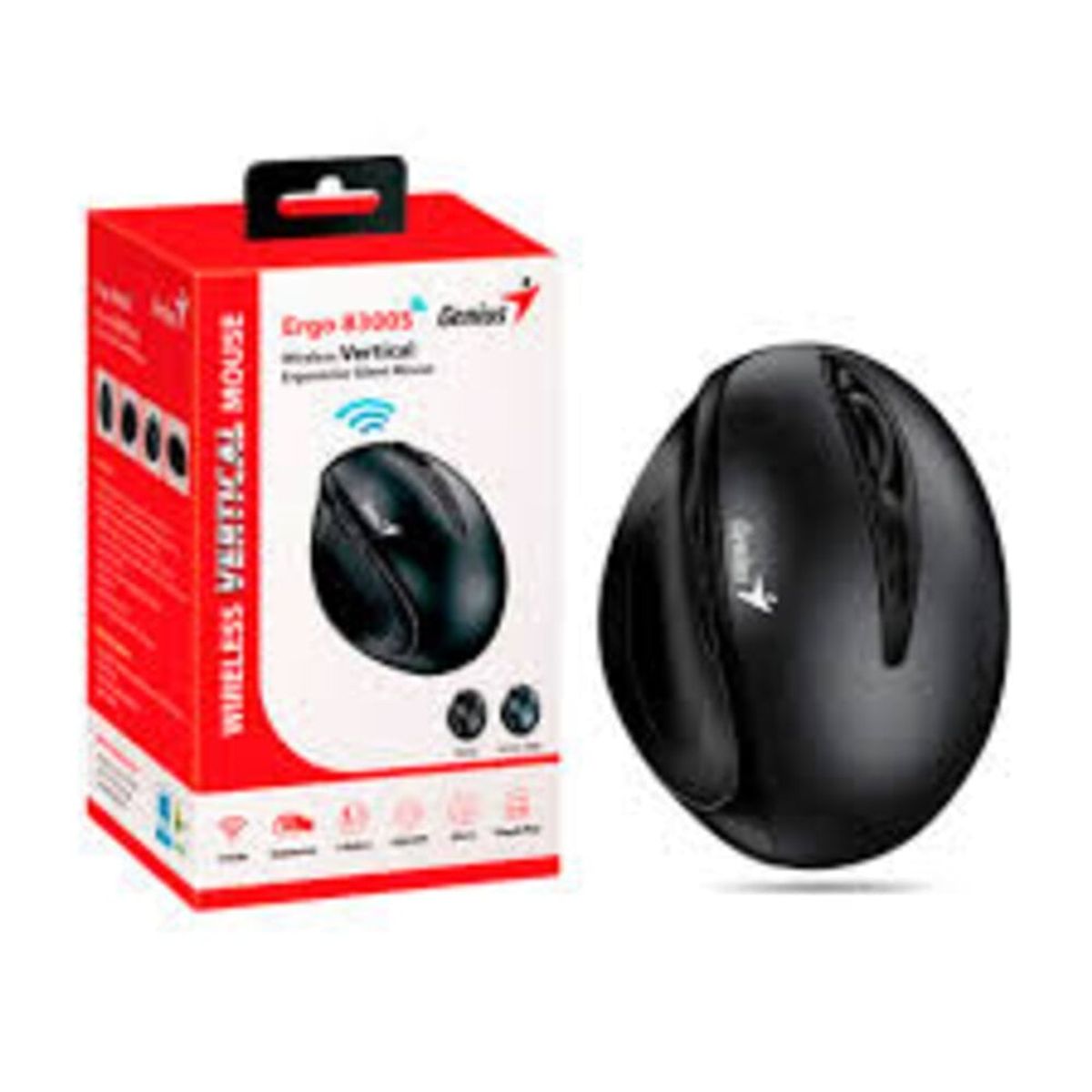GENIUS - MOUSE GENIUS ERGO 8300S 31030037400 WIRELESS VERTICAL 7-BOT BLACK
